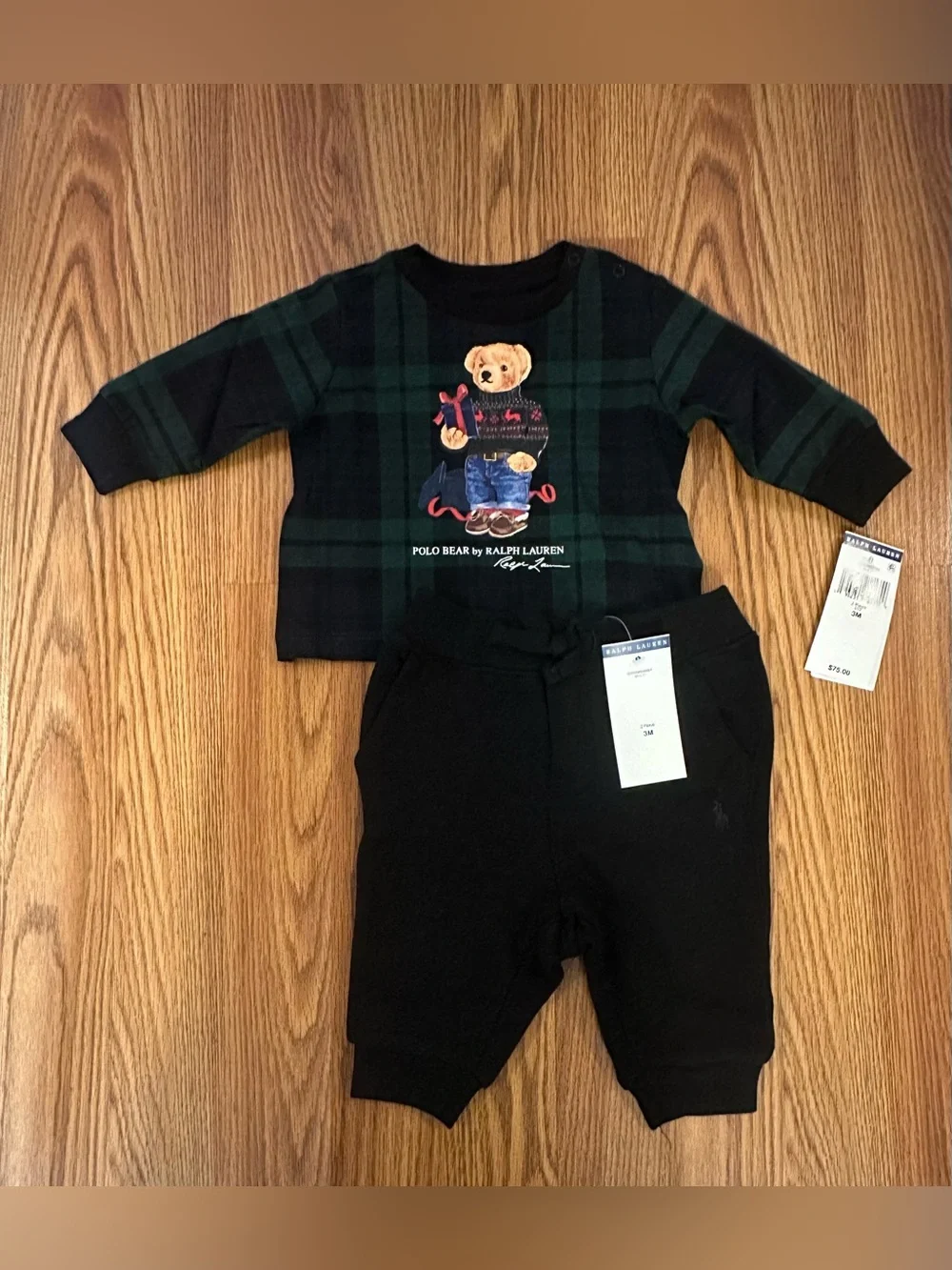 Polo Ralph Lauren Baby Boy Polo Bear Fleece Sweatshirt & Pant Set Size 3M
